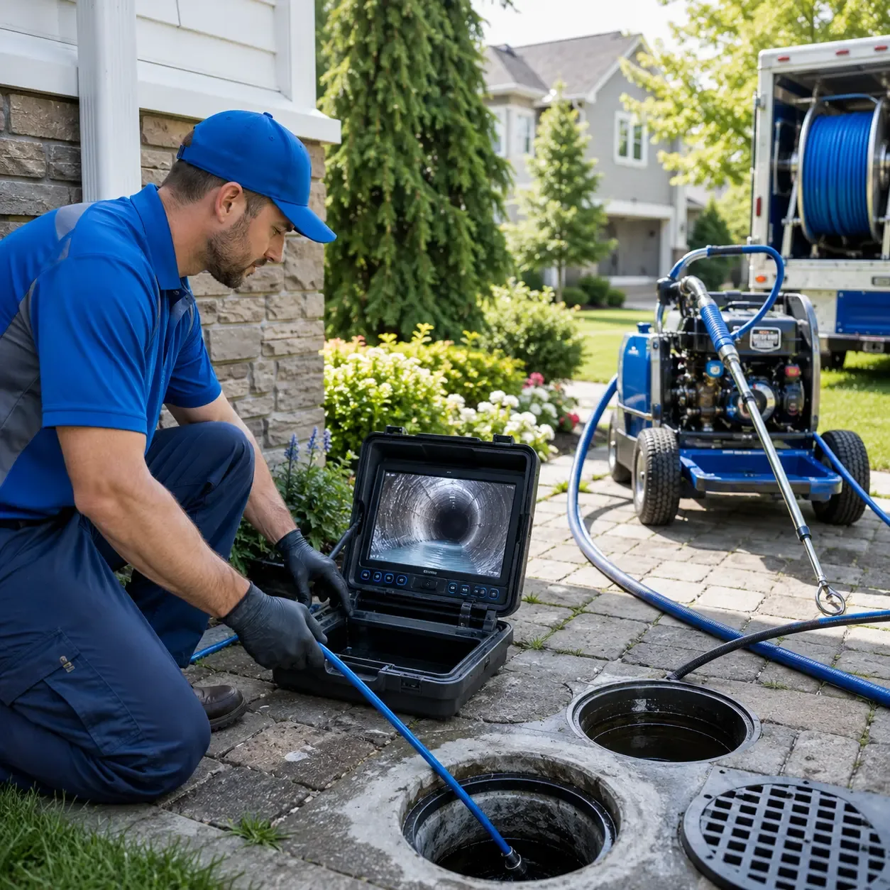 Outdoor drain cleaning professionals serving Ellinger, TX